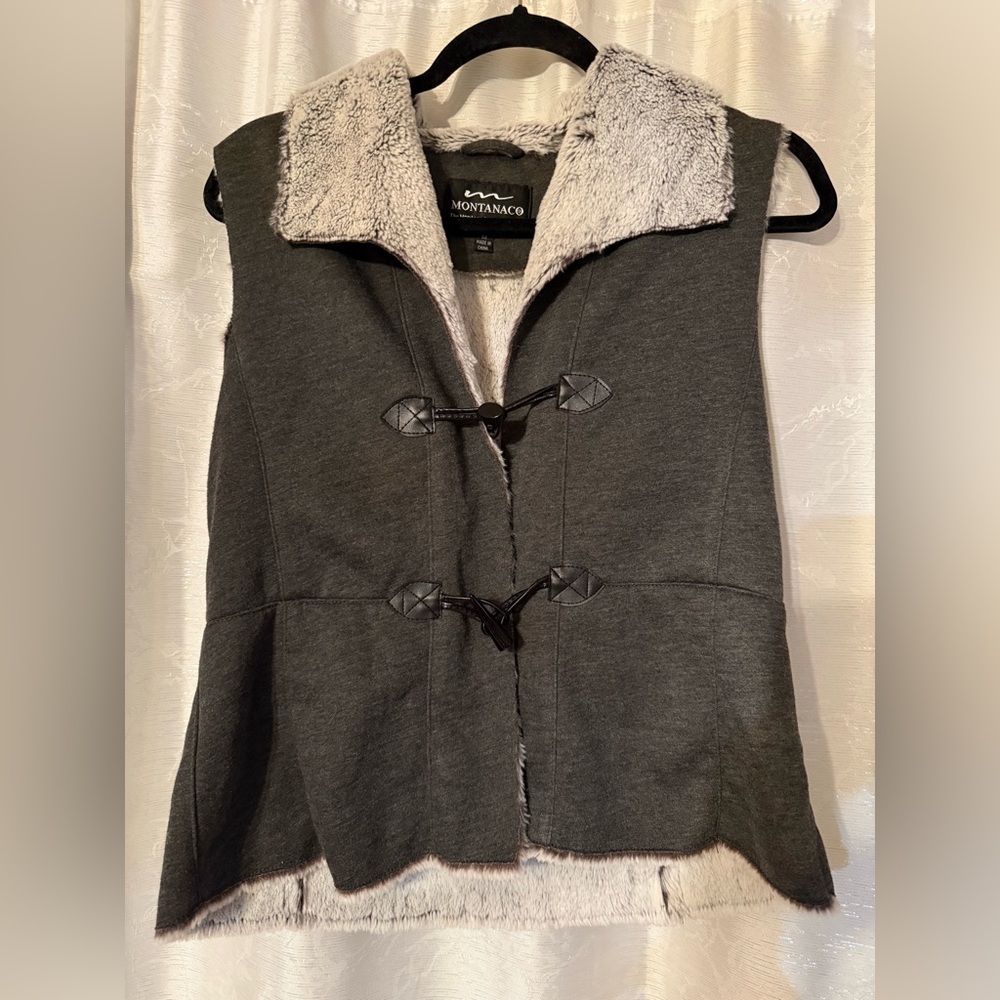 Montanaco faux lined gray women's vest